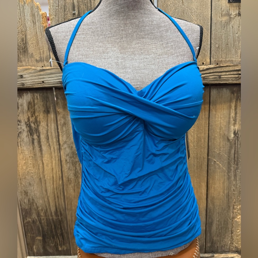 Blue Halter Women Swimsuit Top